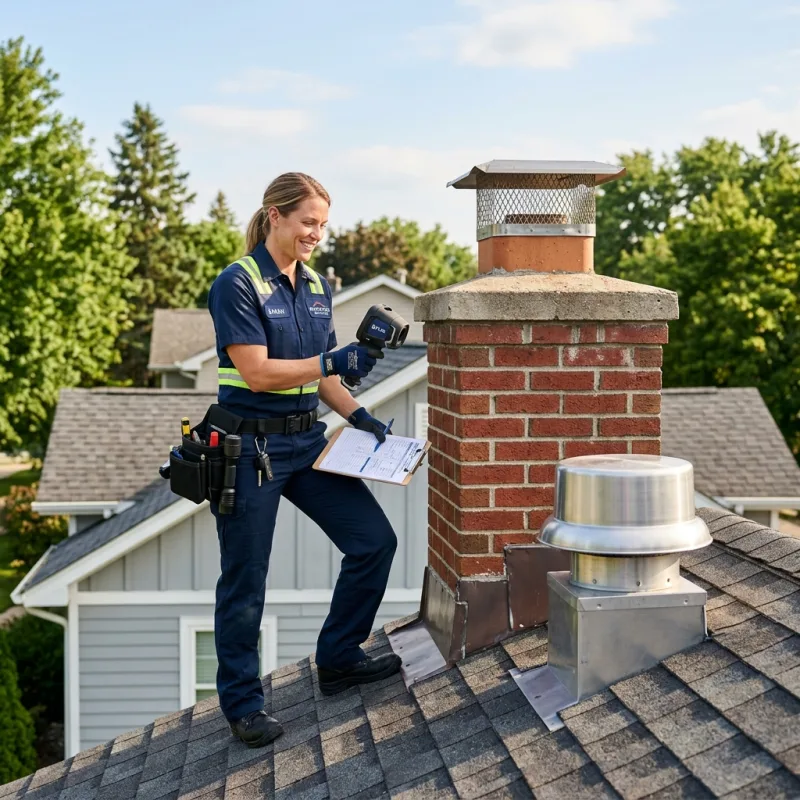 Technician inspecting a Mannerim roof cavity and ductwork for a dead bird